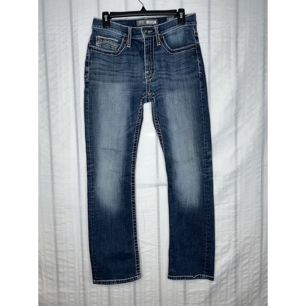 BKE Jake Bootcut Jeans Mens 30x30 Blue Dark Wash Stretch Denim MGS16064